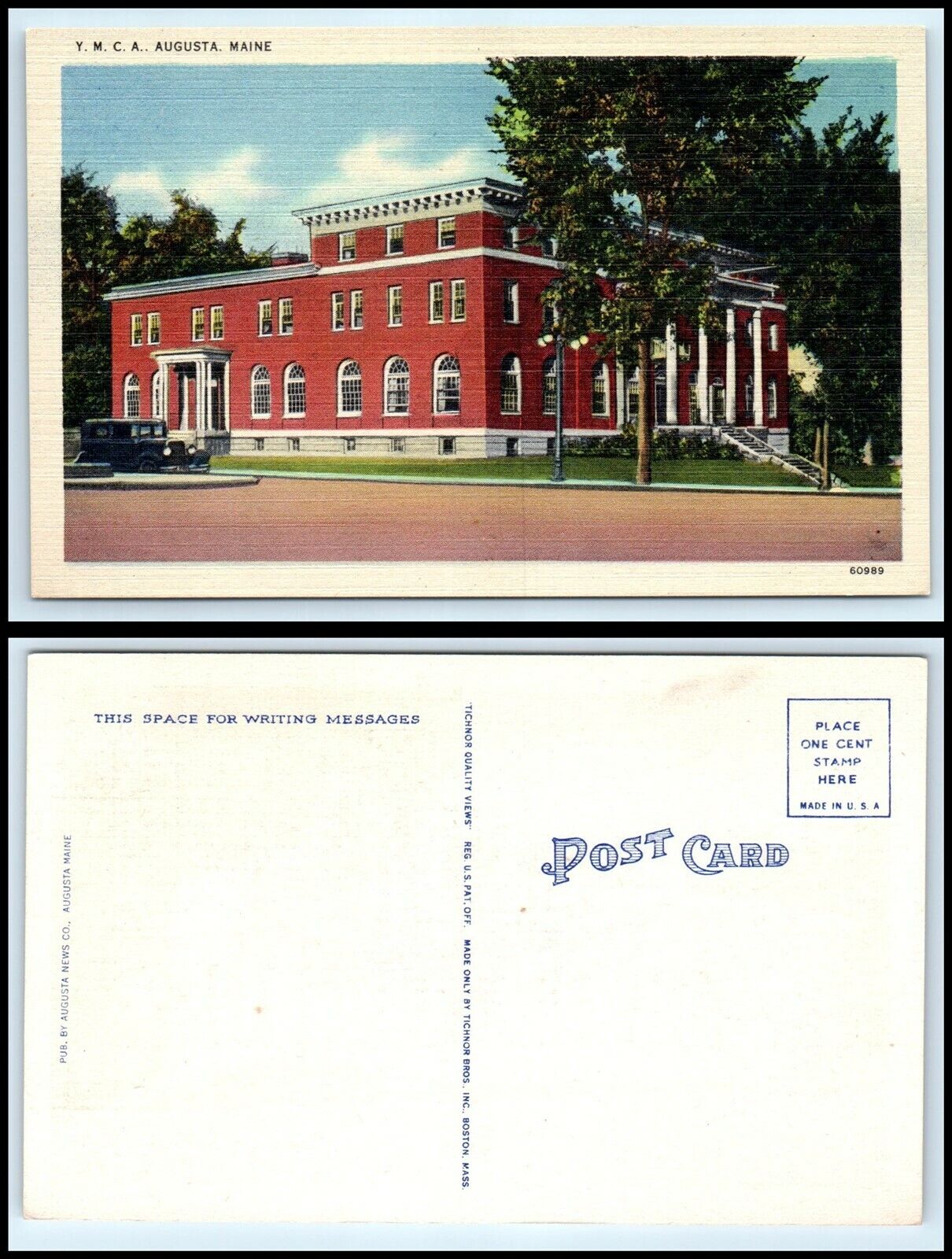 MAINE Postcard - Augusta, YMCA Building A3
