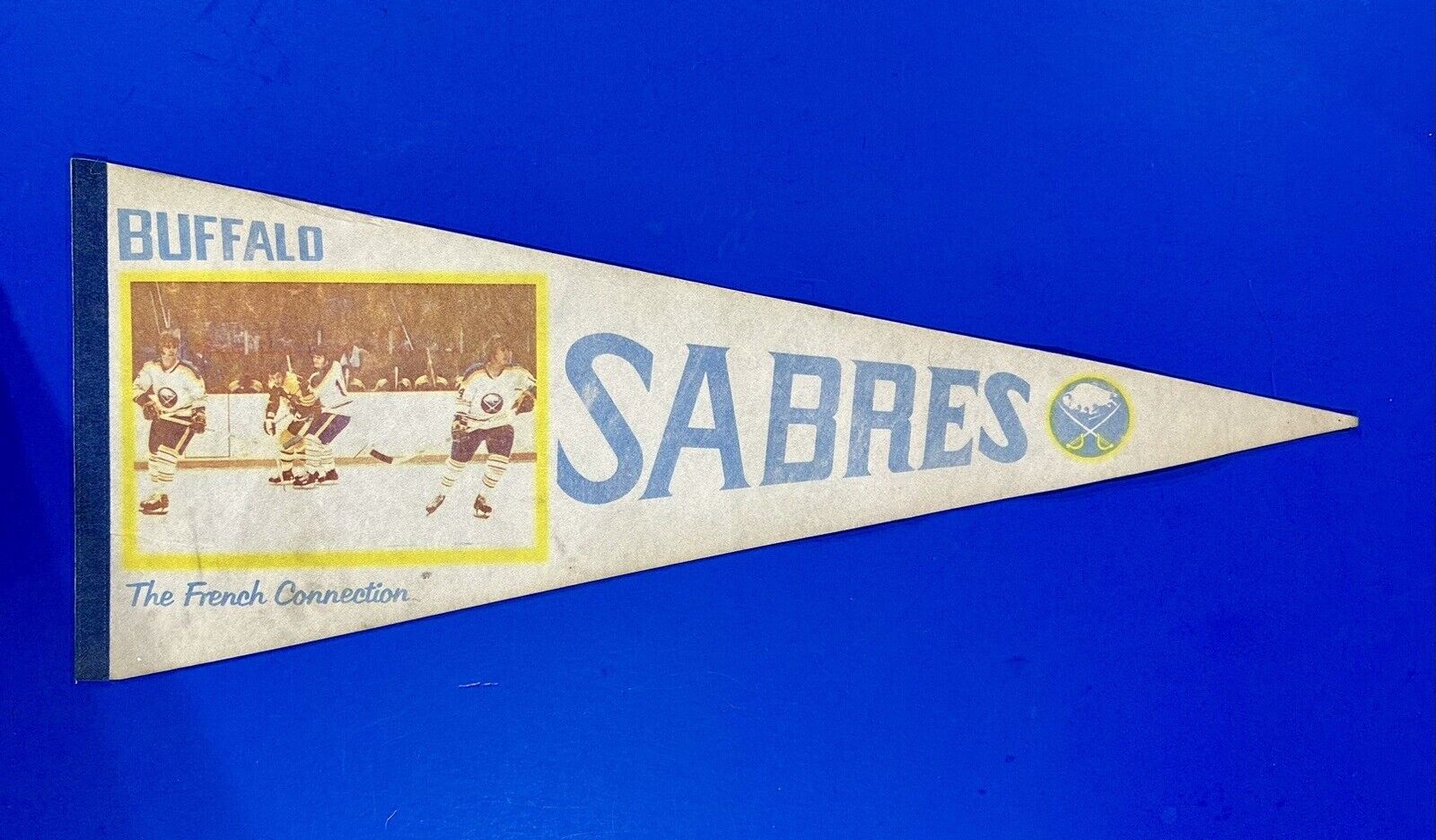 1974 BUFFALO SABRES  ‘French Connection’  Pennant Martin Perreault Robert  AUD
