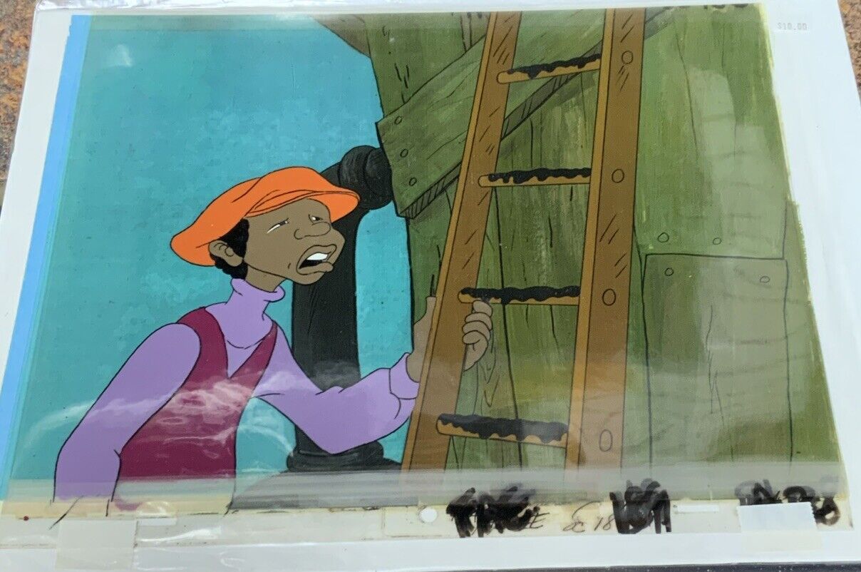 Fat Albert￼ Filmation Animation Hand Painted Cel w/Background