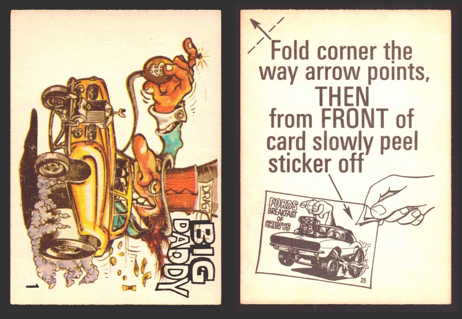 1969 Odd Rods Vintage Sticker Trading Cards #1-#44 You Pick Singles Donruss