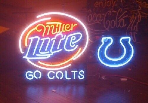 CoCo Miller Lite Indianapolis Colts Go Colts Beer Light Neon Sign 24\