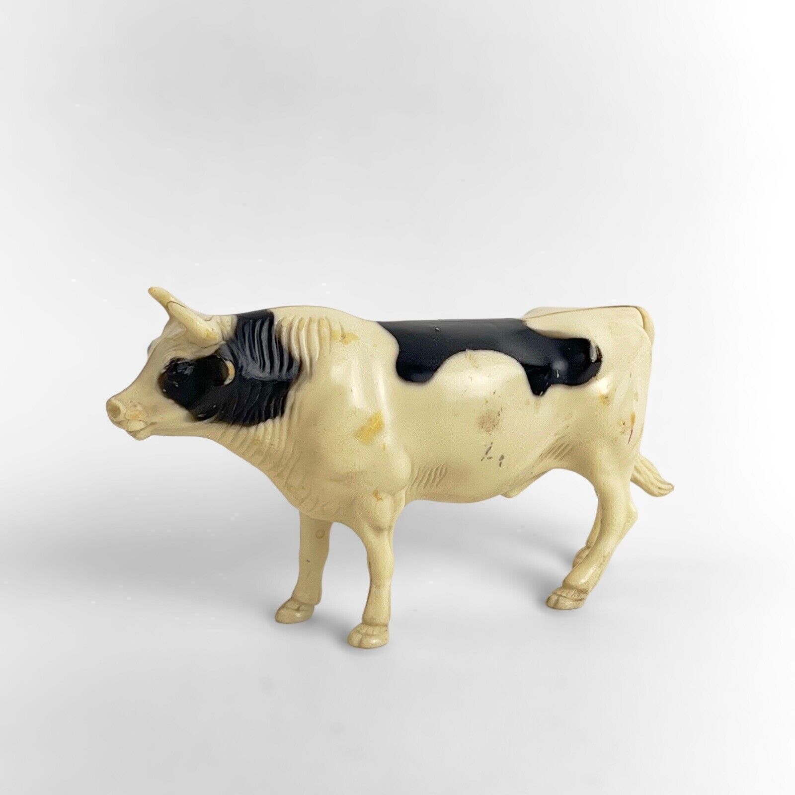 1970’s Vintage Nylint Hard Plastic Figure Black & White Holstein Bull Cow Set