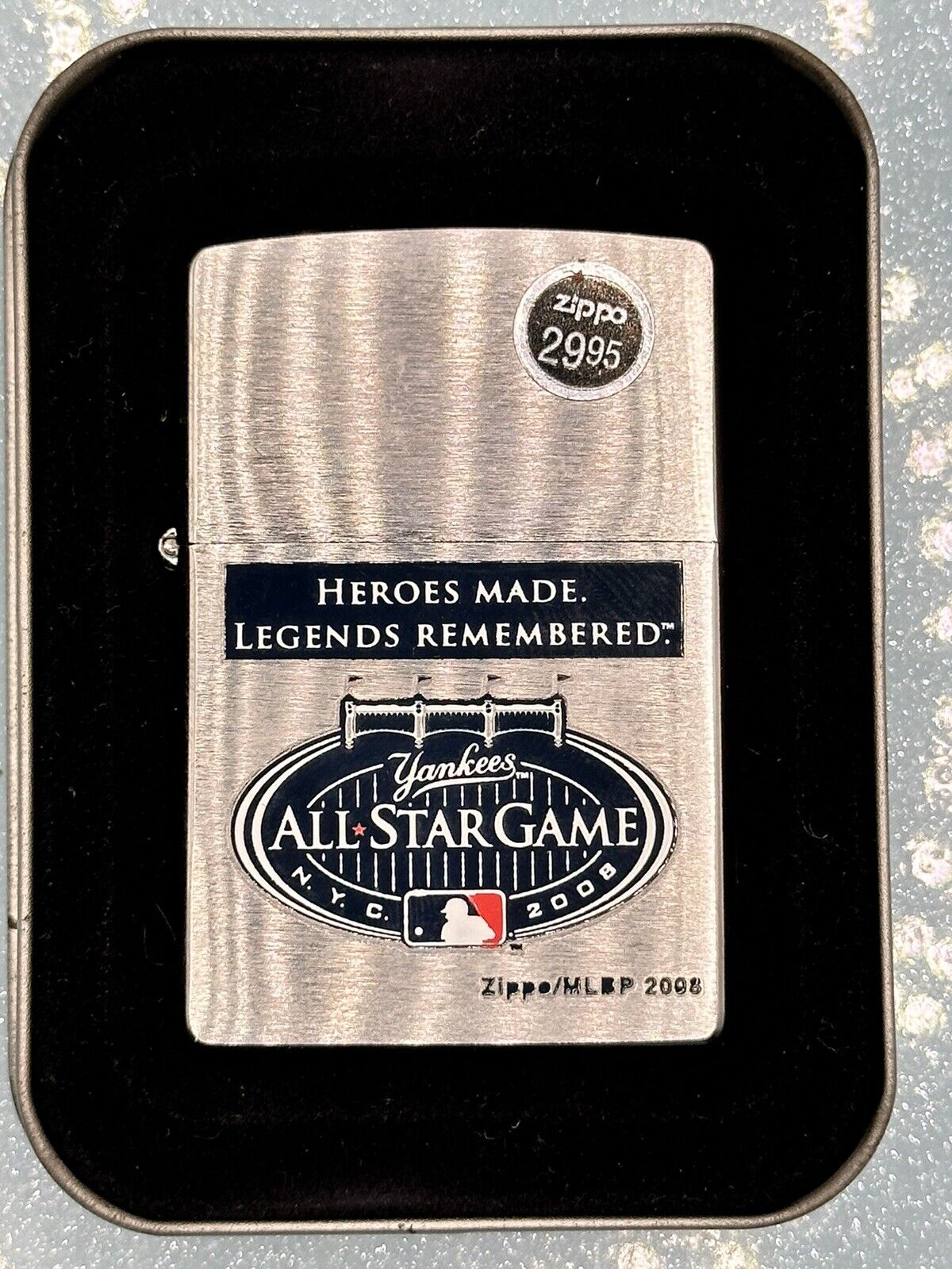 Vintage 2008 NY Yankees MLB All Star Game Chrome Zippo Lighter NEW In Box