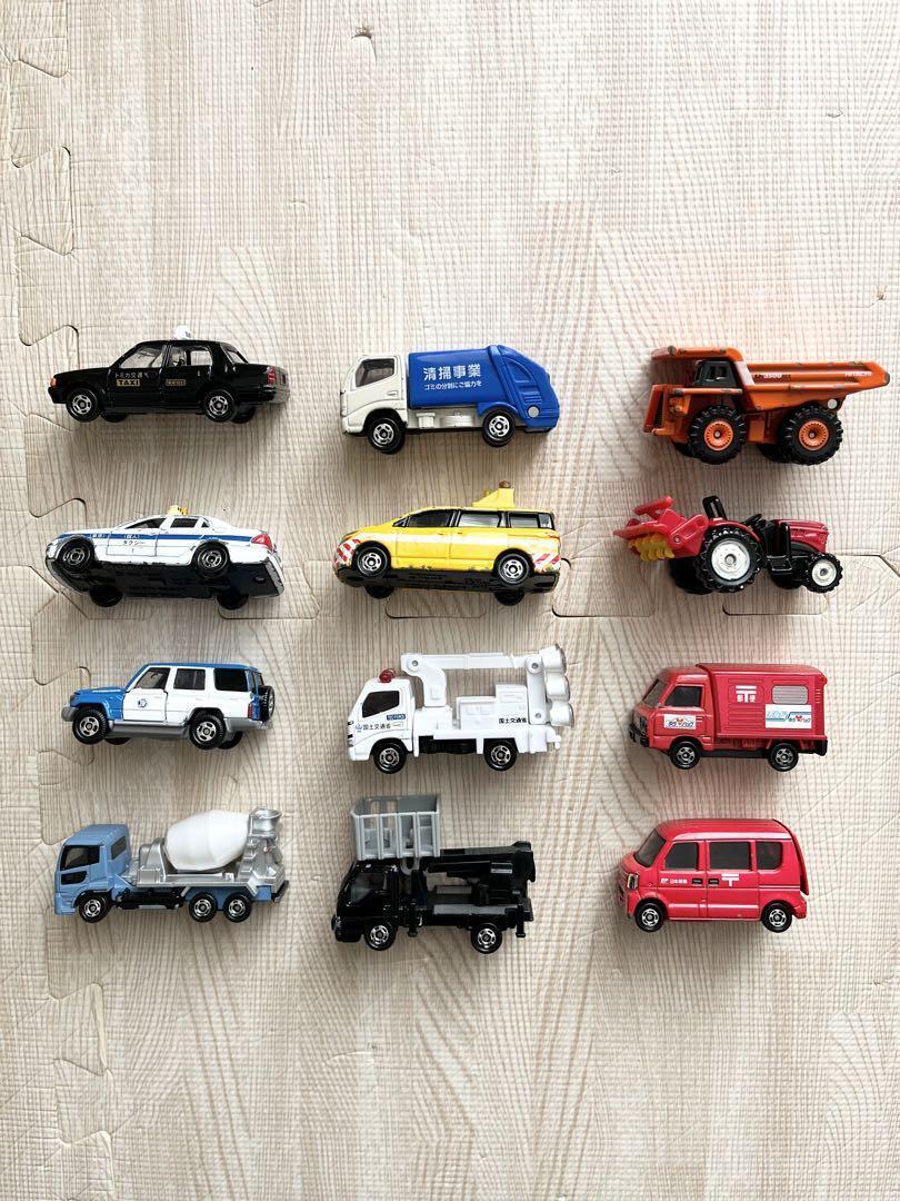 Tomica  Goods lot of 12 Tomica Taxi Tractor Mail car Mixer JAF Sweeper  