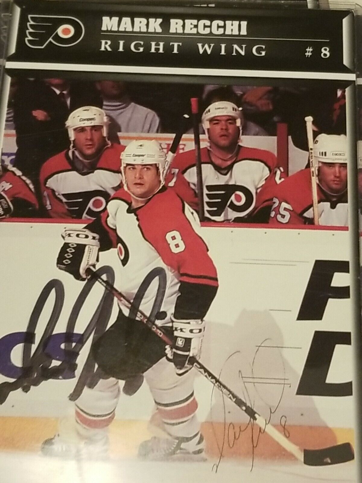 mark recchi signed 4x6 photo picture postcard card philadlephia flyers hockey