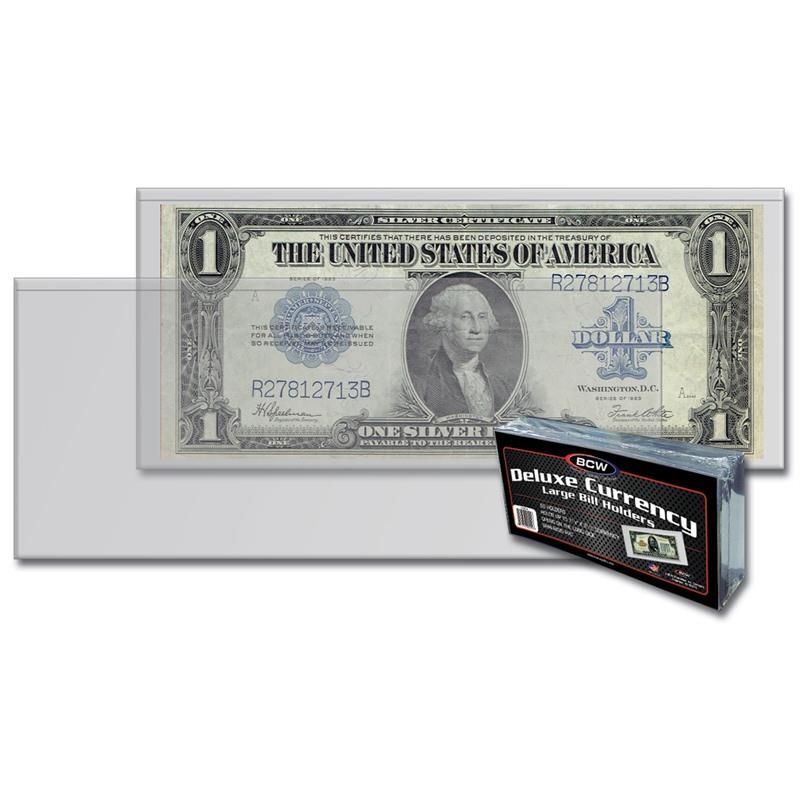 Case of 400 BCW Deluxe Semi-Rigid Vinyl Currency Holder - Older Large Bill Size