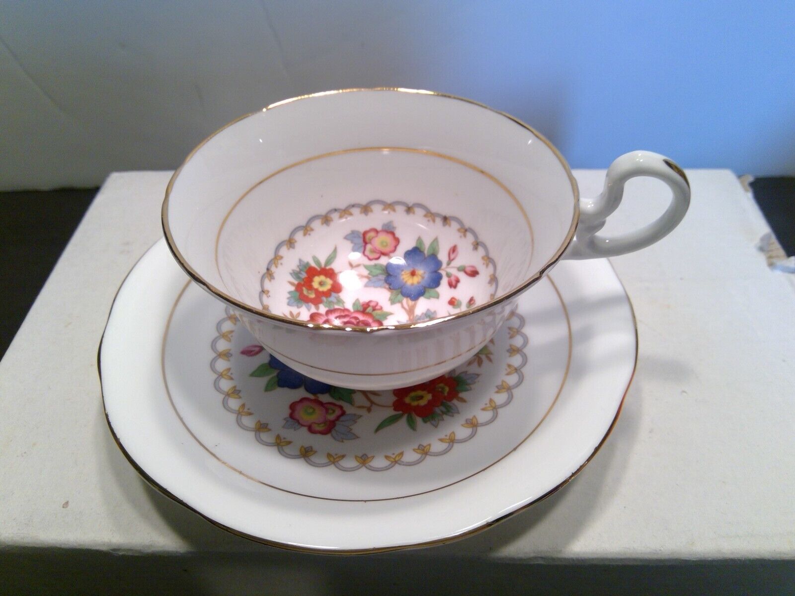 Vintage Aynsley Floral Cup and Saucer Set