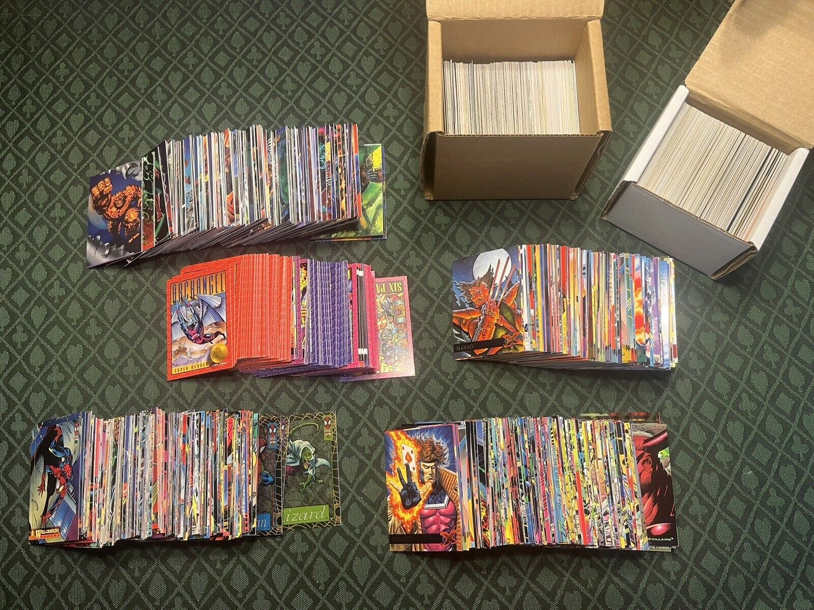 Over 600 1990s Marvel Trading Card Lot, Spider Man X-Men Avengers Fleer Skybox