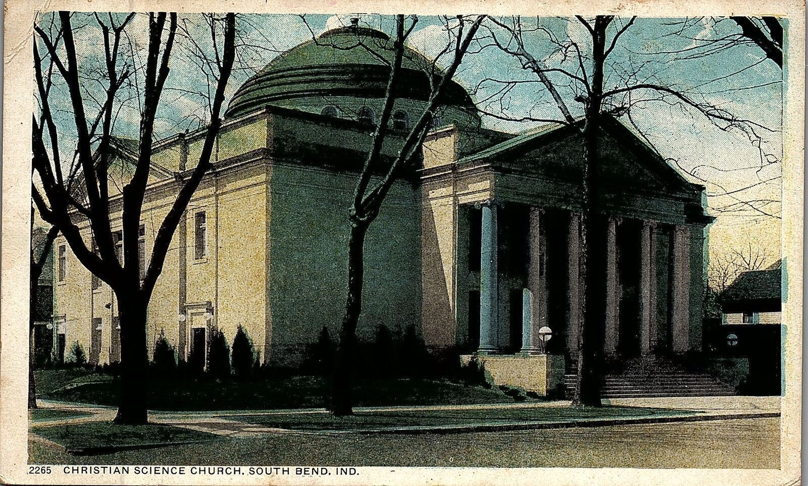 1923 SOUTH BEND INDIANA CHRISTIAN SCIENCE CHURCH EARLY UNDIVIDED POSTCARD 26-151