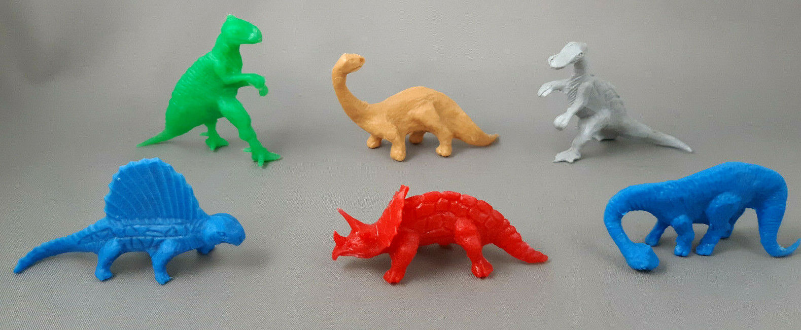 Complete Set of 6 Timmee Dinosaurs Vintage Plastic Prehistoric Playset Figures 