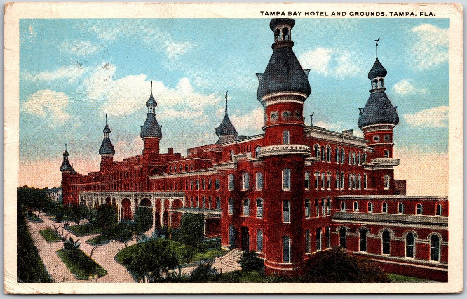 1918 Tampa Bay Hotel & Grounds Tampa Florida FL Landscape Posted Postcard