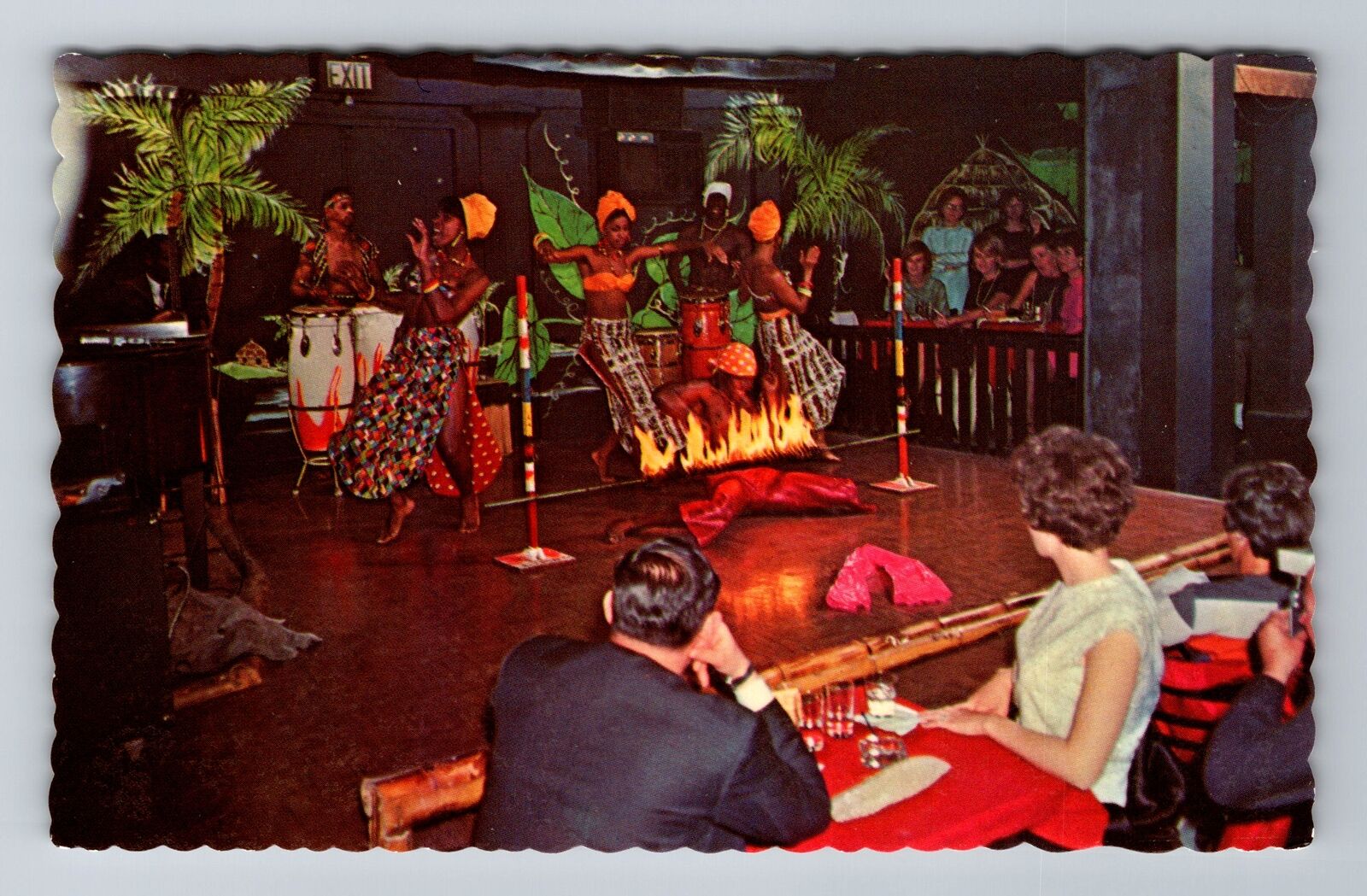 Hamilton-Bermuda, Limbo Dancers Perform In Jungle Room Souvenir Vintage Postcard