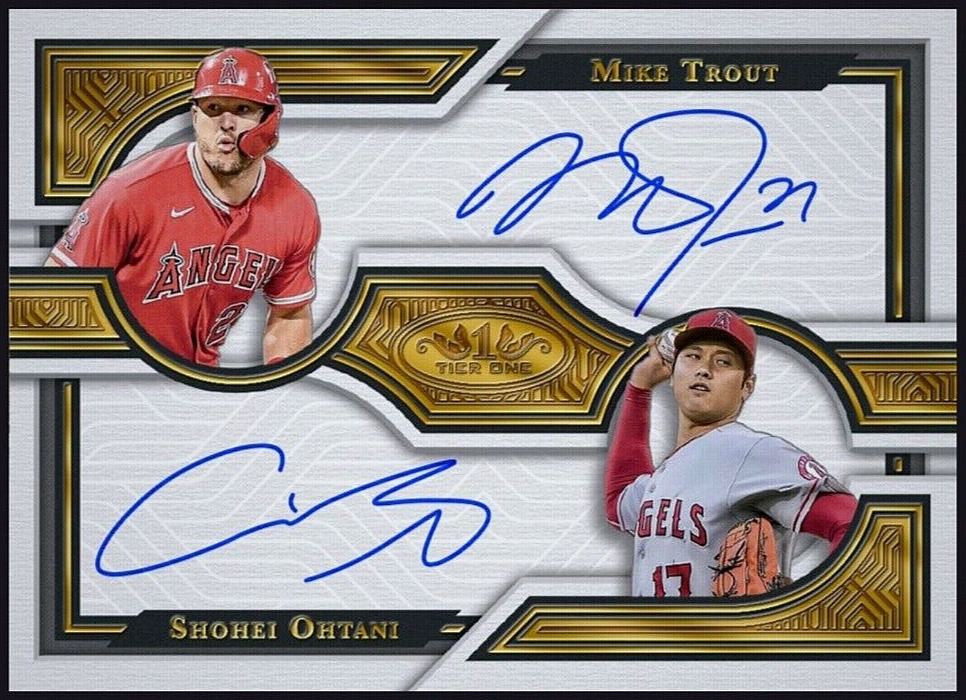 2023 Topps Tier One Dual Signatures RARE- Shohei Ohtani Mike Trout Digital Card
