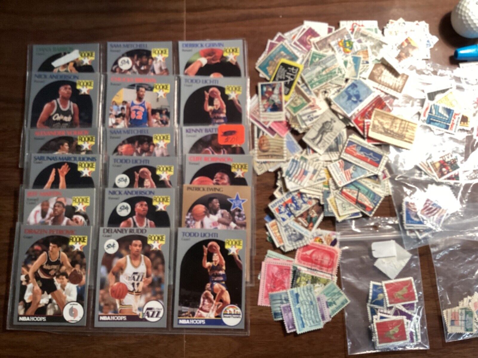 VINTAGE JUNK Drawer: B. B. & B.B. Rookie cards, 200+ Stamps, Coins & Much more.