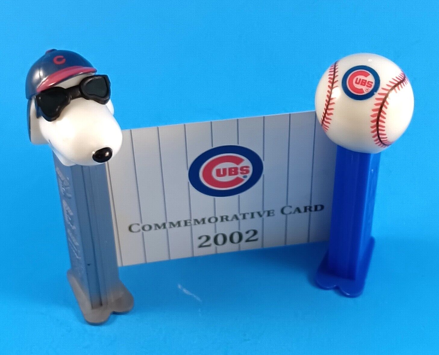 Chicago Cubs Snoopy Joe Cool Pez Dispenser, 2002 Original Chicago Cubs Logo Ball