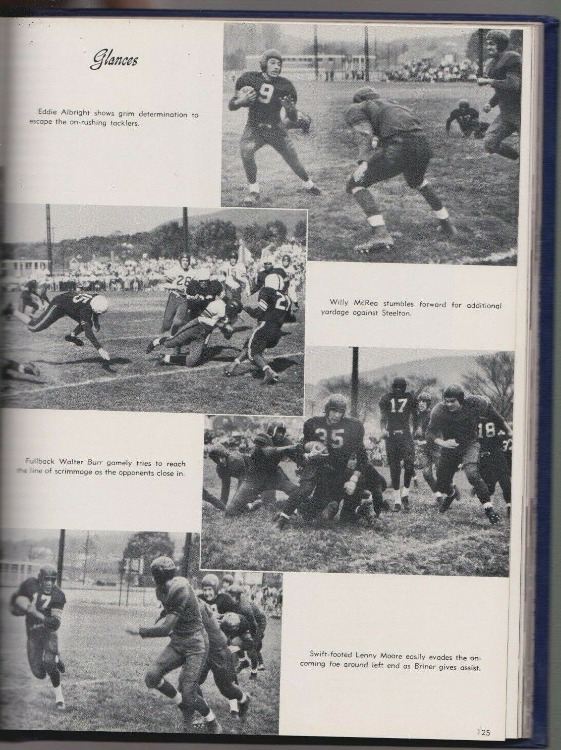 1952 Lenny Moore -HOF Baltimore Colts Senior High School Yearbook with Leaf COA