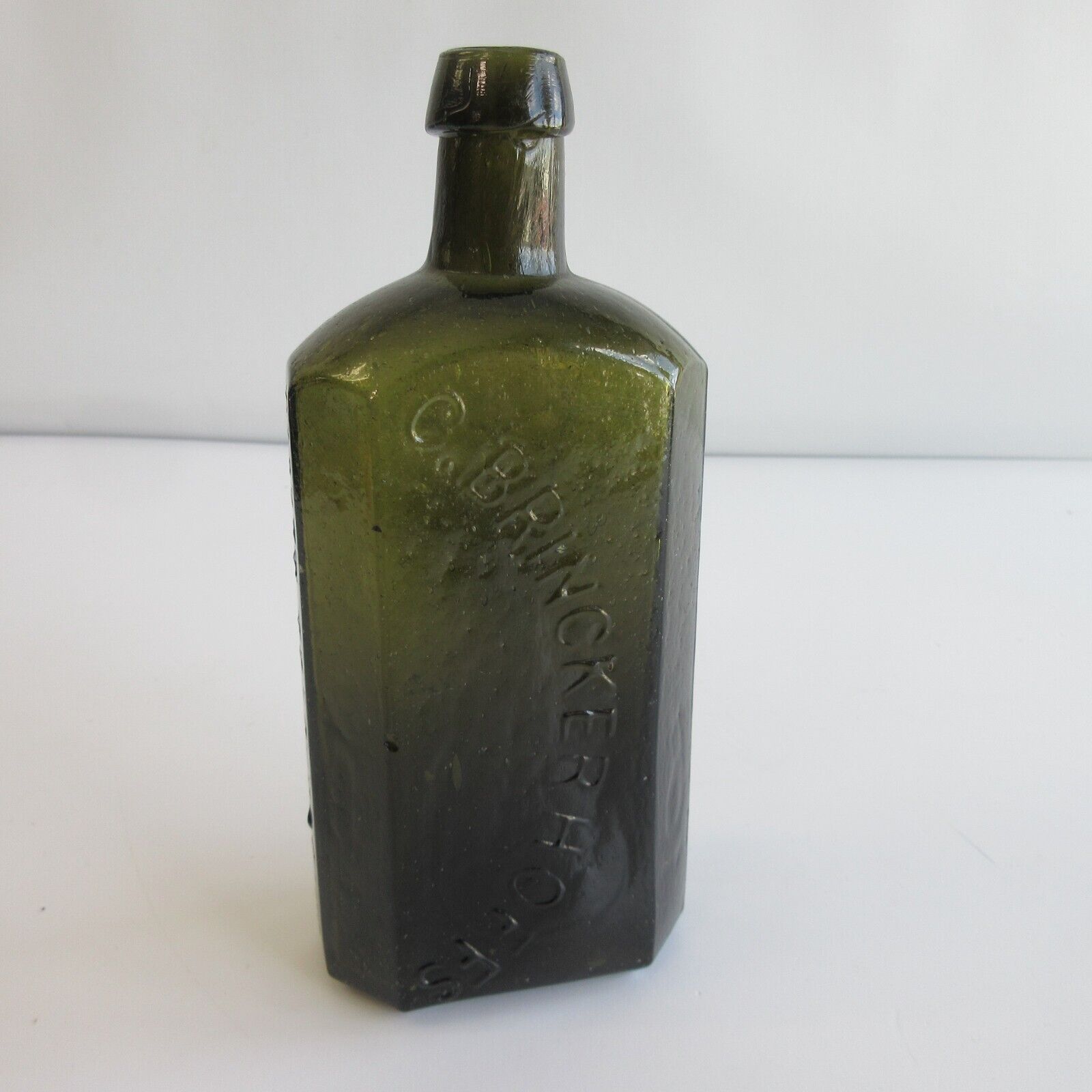 Antique RARE C Brinckerhoffs $1 Health Restorative 1820-60's Medicine bottle