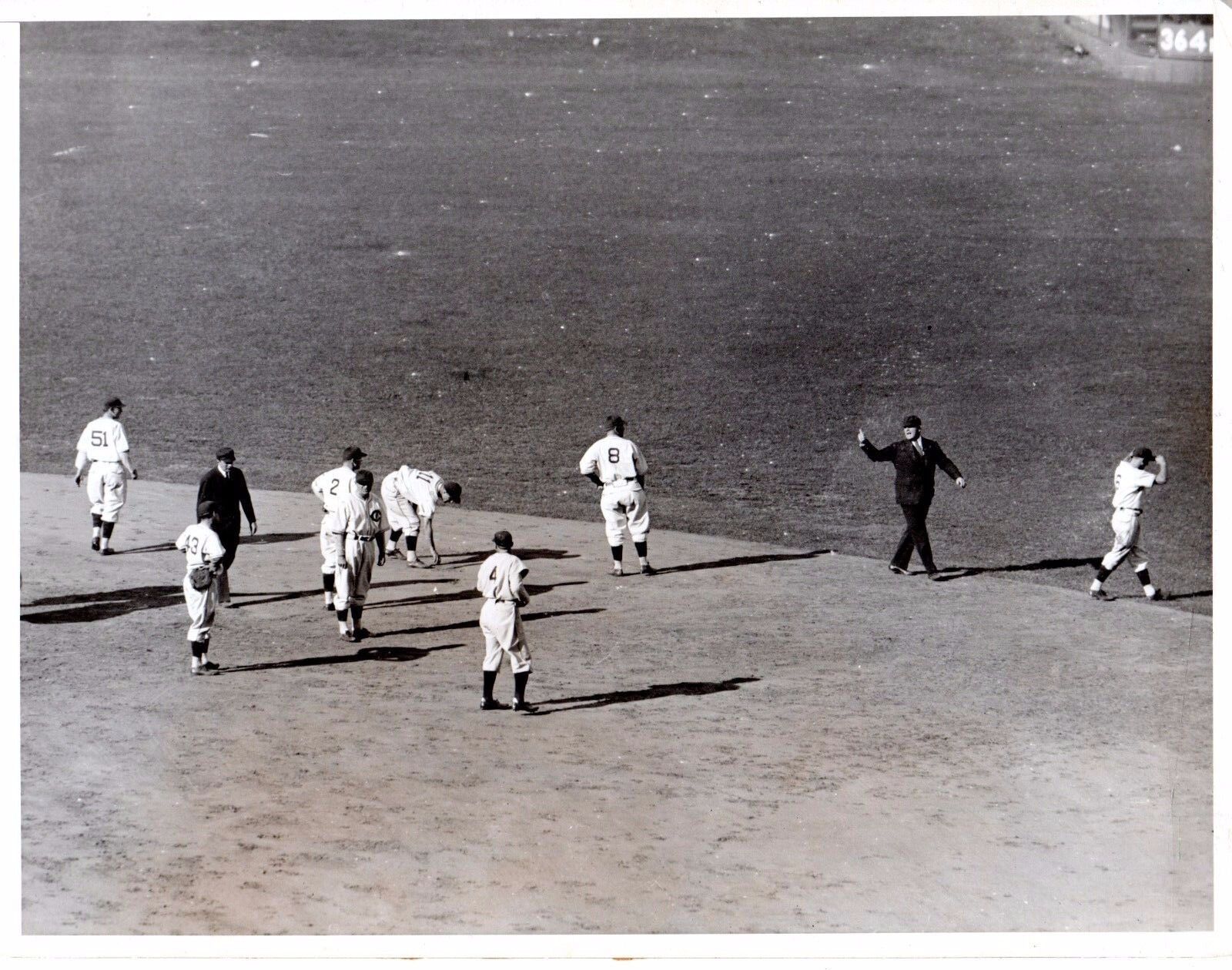 1935 10/4 World Series Original Baseball Wire Photo Charlie Grimm, Chicago Cubs