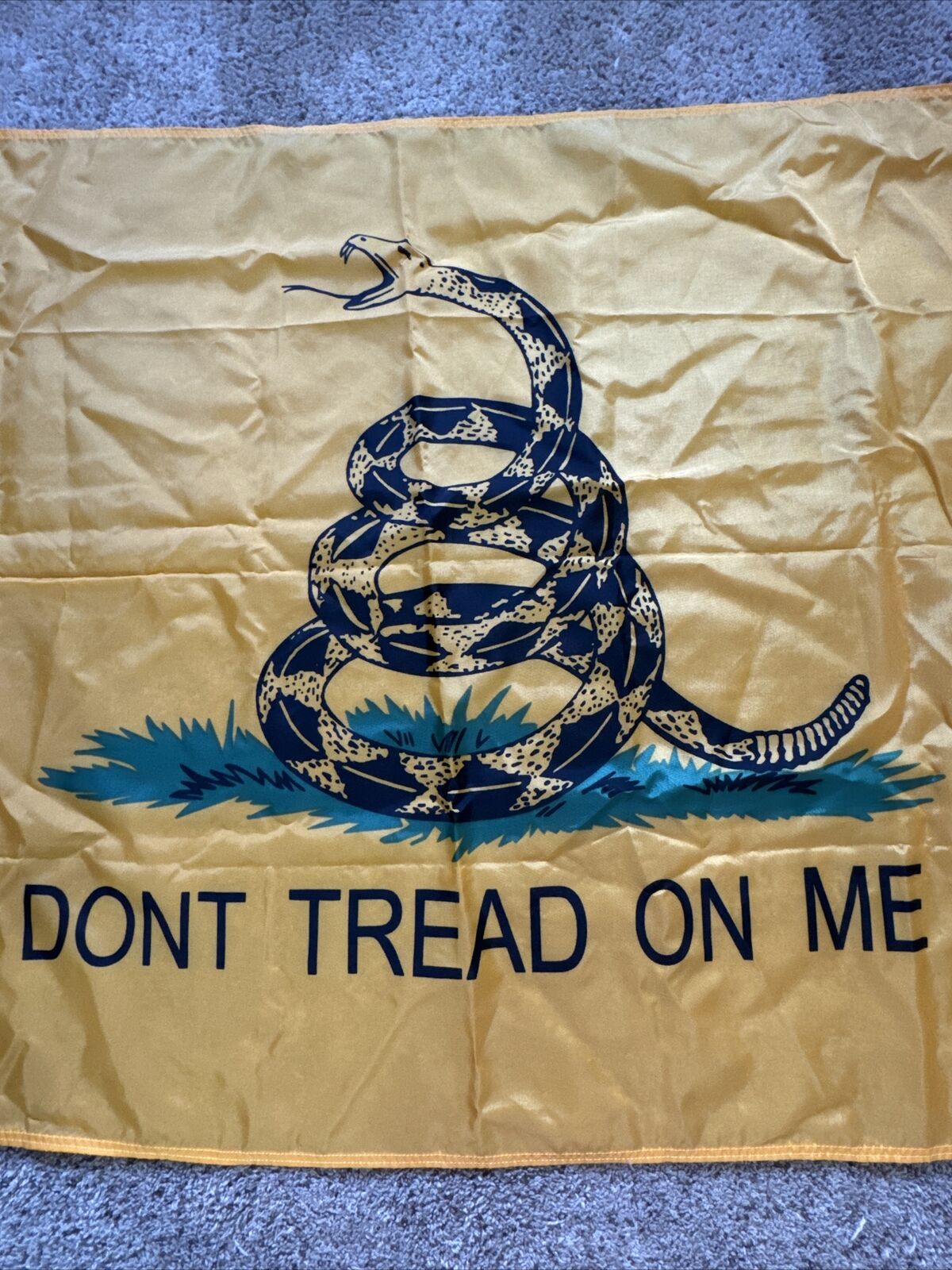 Vintage ANNIN Flagmakers Yellow DON'T TREAD ON ME Snake FLAG NYL-GLO USA 5x3’