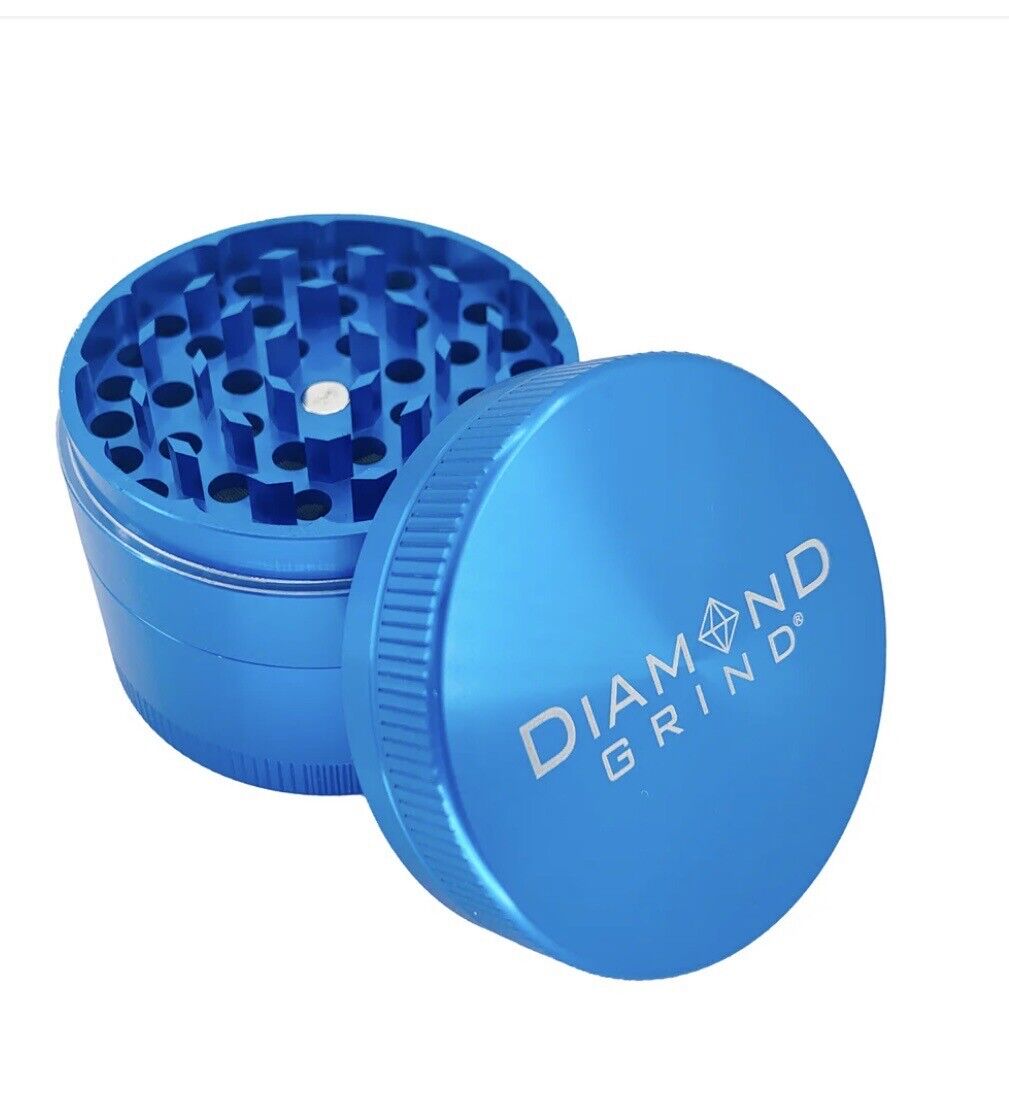 Diamond Grind Herb & Spice Grinder 4-part Small 2.25” 56mm Light Blue