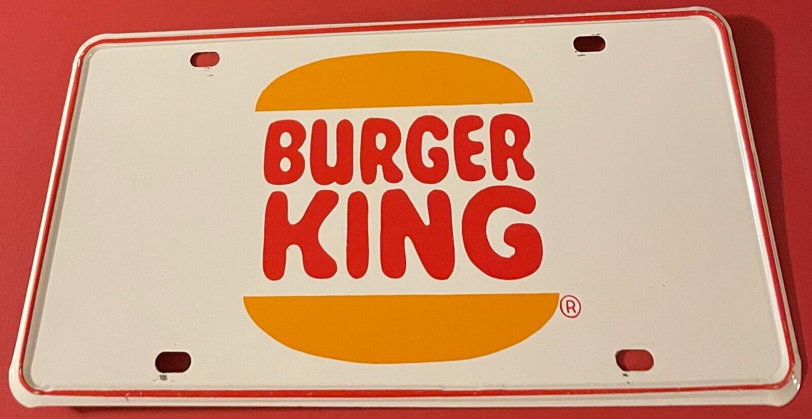 Vintage Burger King Booster License Plate Have It Your Way Restaurant STEEL
