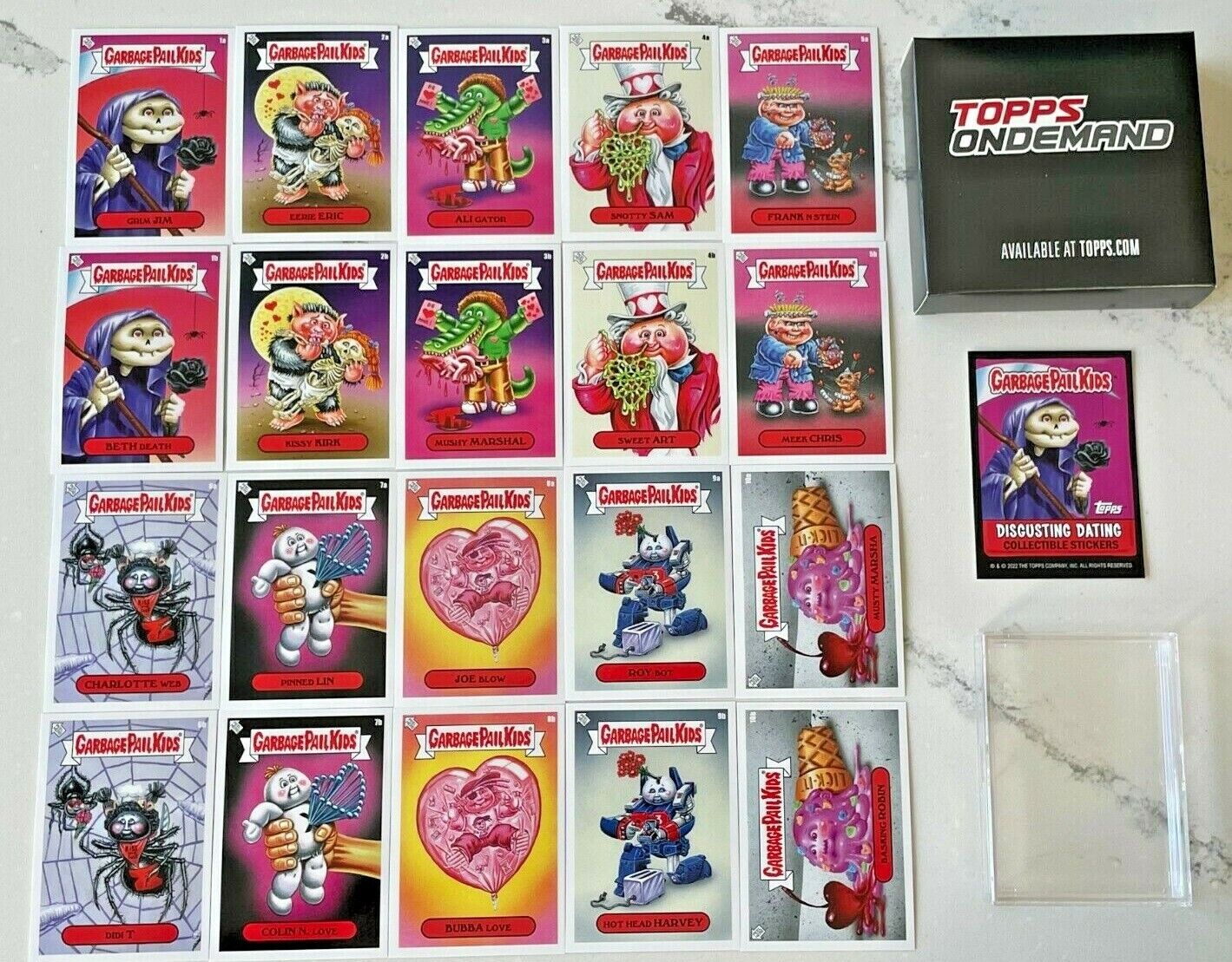 NEW Topps On-Demand 2022 Garbage Pail Kids DISGUSTING DATING 21-Card Sticker SET