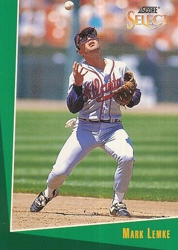 #161 ATLANTA BRAVES # MARK LEMKE - 2B # BASEBALL CARD SCORE SELECT MLB 1992