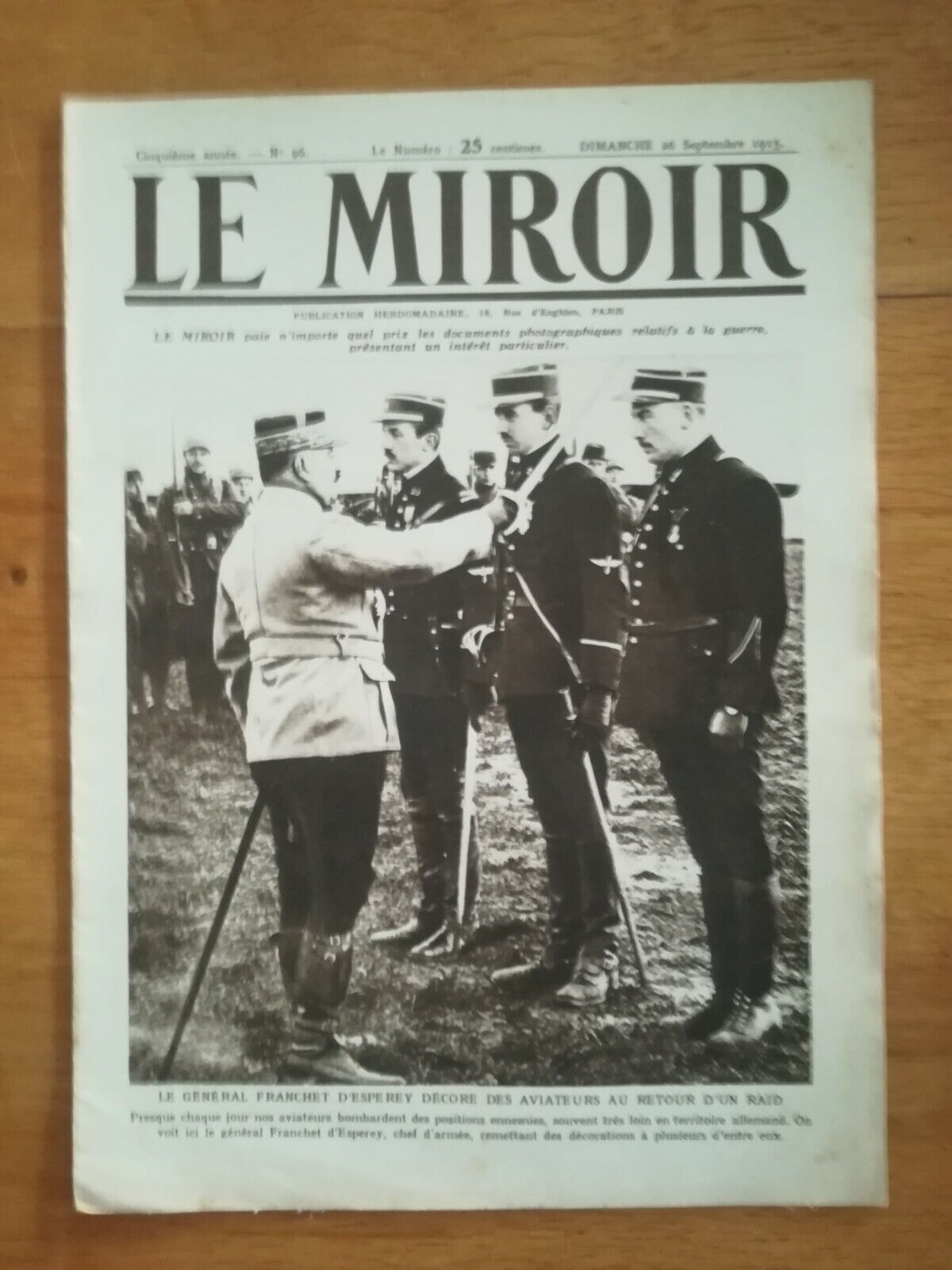 xj106 Le mirroir - Guerre 14 18 - N°96 - 26 September 1915 - Franchet d\'Esperey
