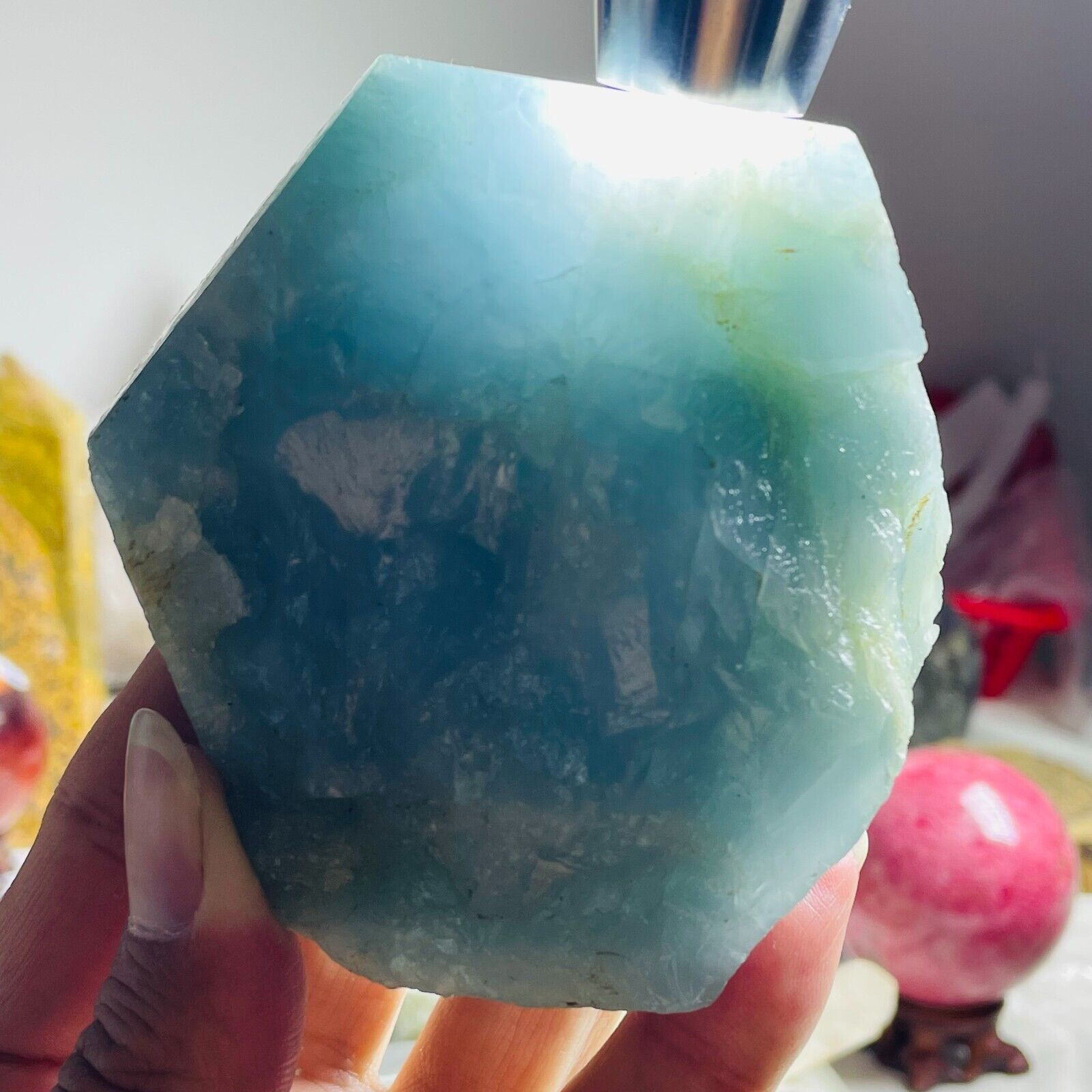 2530ct Rare Natural Aquamarine Quartz Crystal Gemstone Rough Specimen Healing
