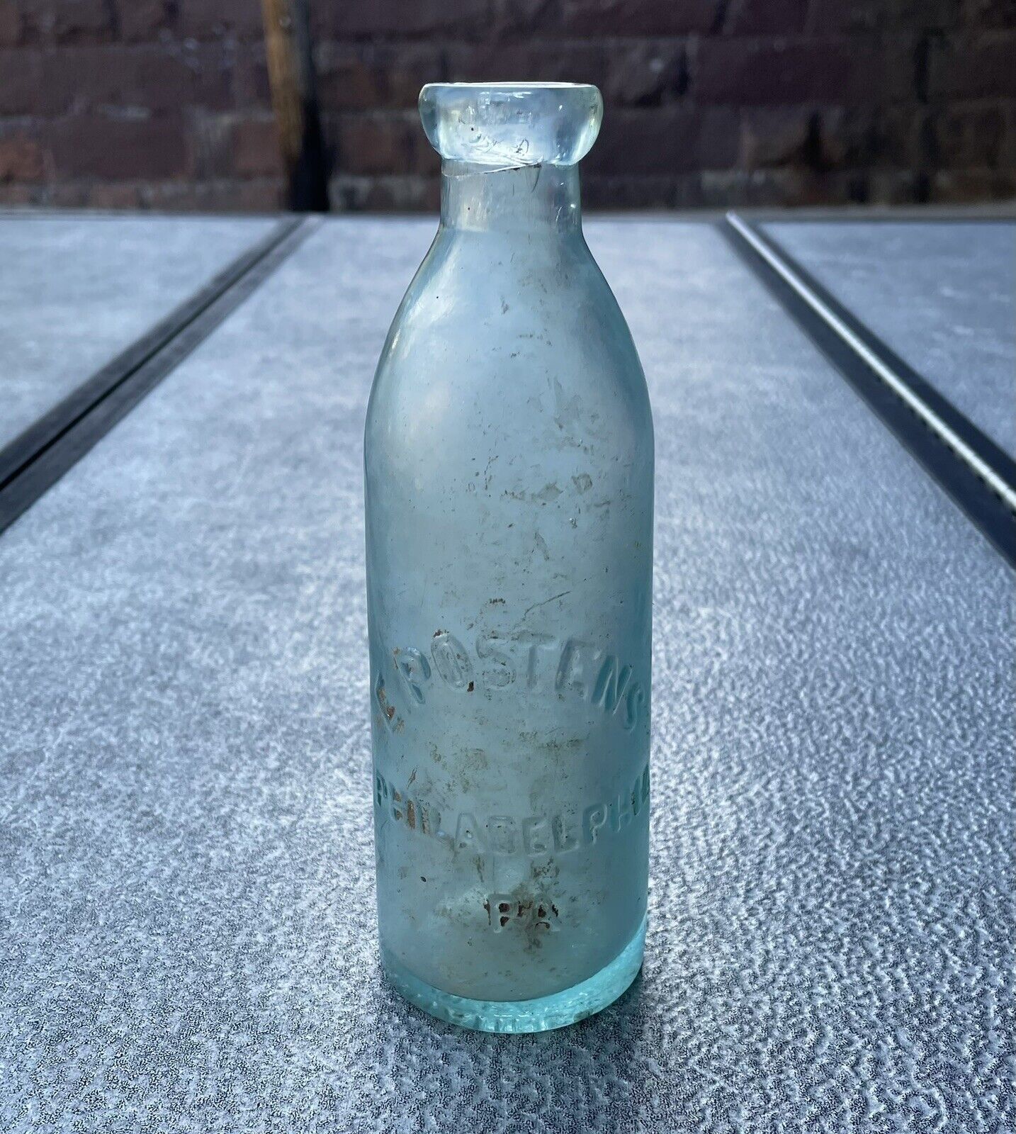 Antique E. Postens Philadelphia PA Gravitational Stopper Late 1800s Bottle R
