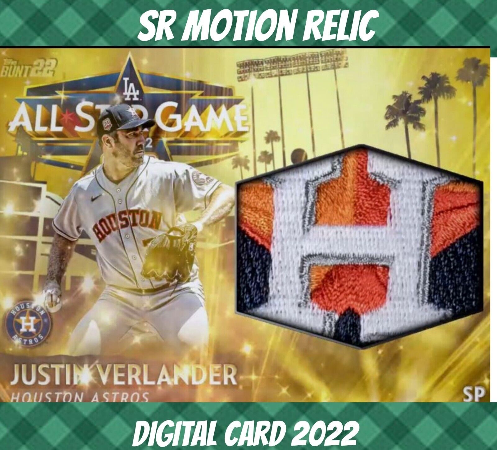 Topps bunt 22 justin verlander all-star game relic motion 2022 digital card