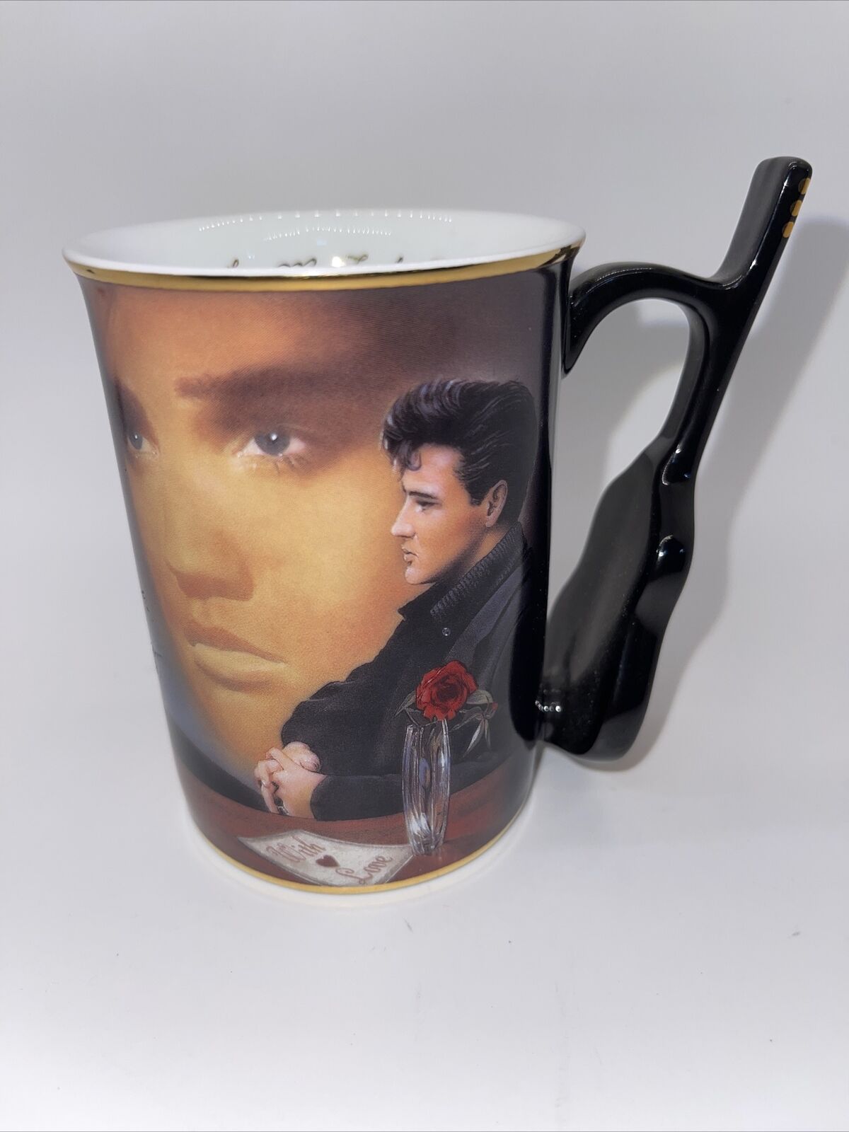 Elvis Presley\'s “Love Me Fender “Heirloom Porcelain guitar mug collection