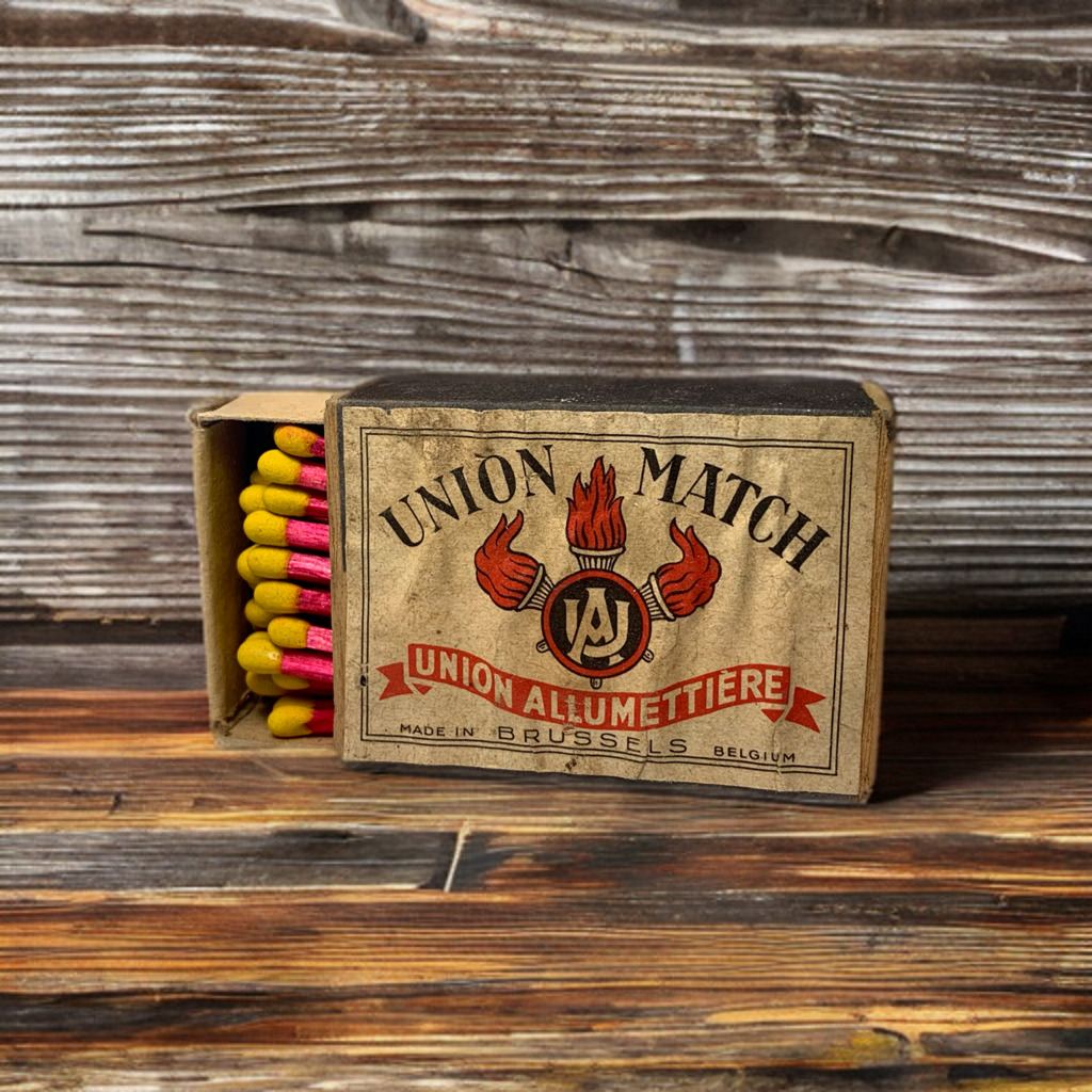 Vintage Union Match Matchbox - Made in Brussels Belgium