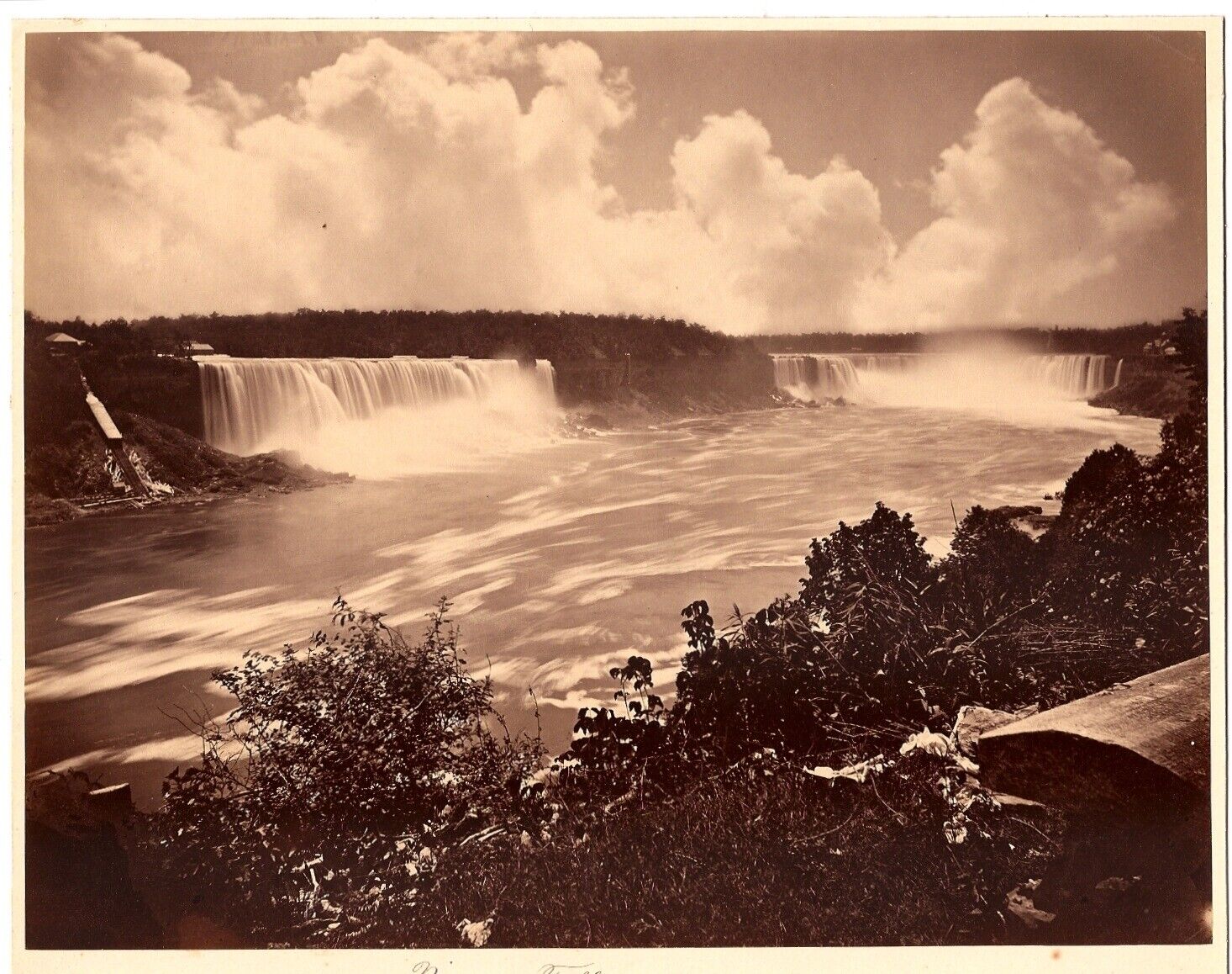Charles Bierstadt (attr) : Niagara Falls & Rapids : New York Canada c1870s Photo