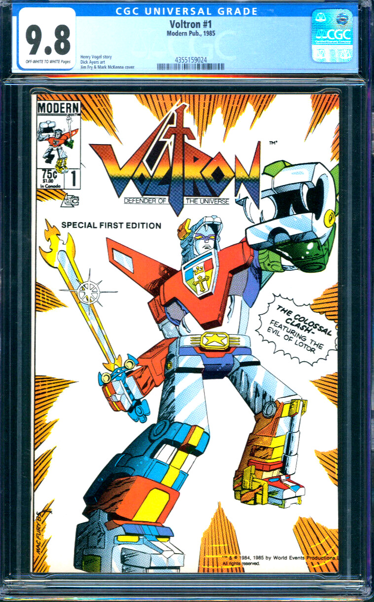 Voltron Defender of the Universe #1  Modern Pub. 1985 CGC 9.8 1st Appearance