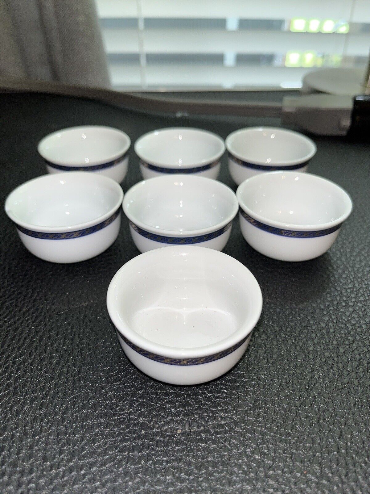 7- Vintage First Class Delta Airliners Porcelain Condiment Mini Ramekins Bowls