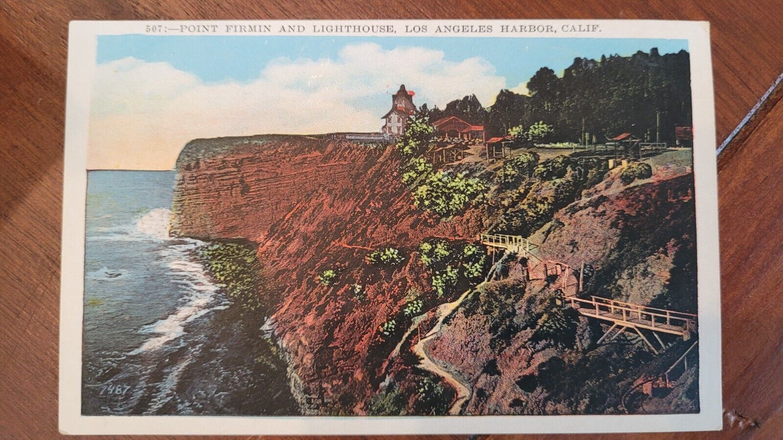 Point Firmin Lighthouse Los Angeles Harbor California Vintage Post Card