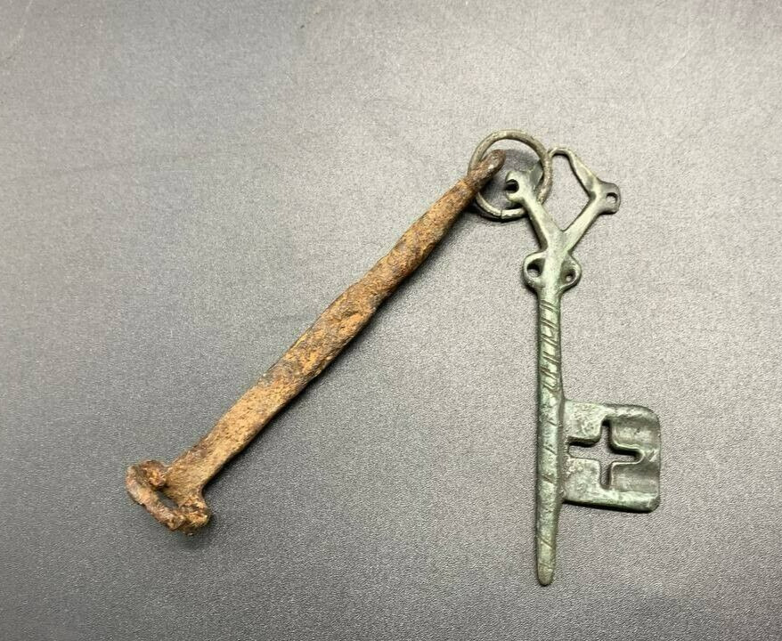 Antique Iron and Bronze Keys of Kievan Rus Vikings 9-14th century AD
