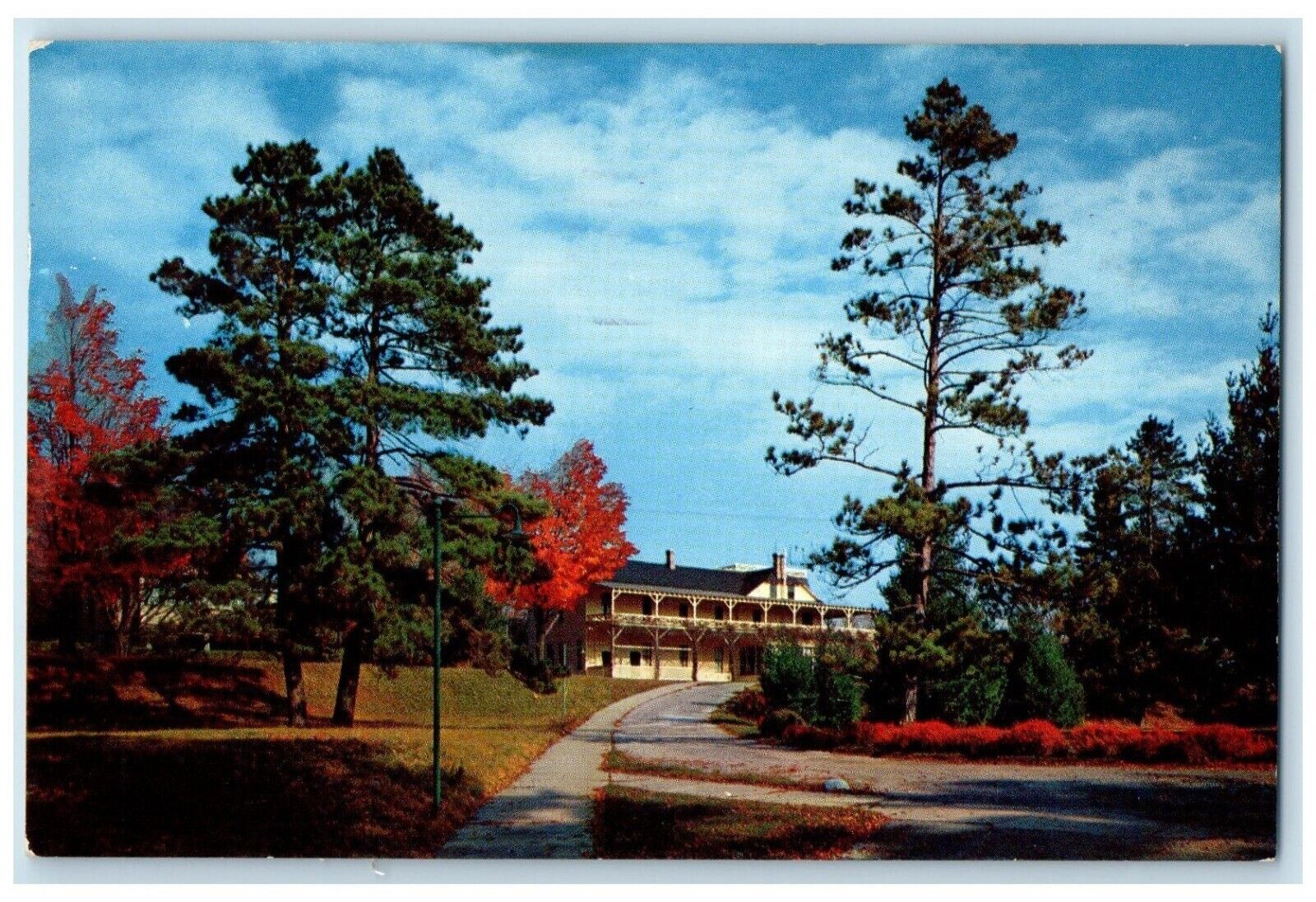 1961 Chicago Club Summer Resort Exterior Building Charlevoix Michigan Postcard