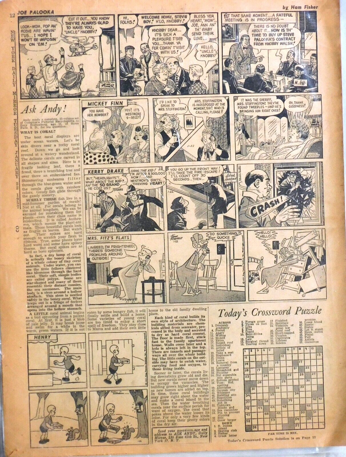 NY Daily Mirror 1957 Comics Pge