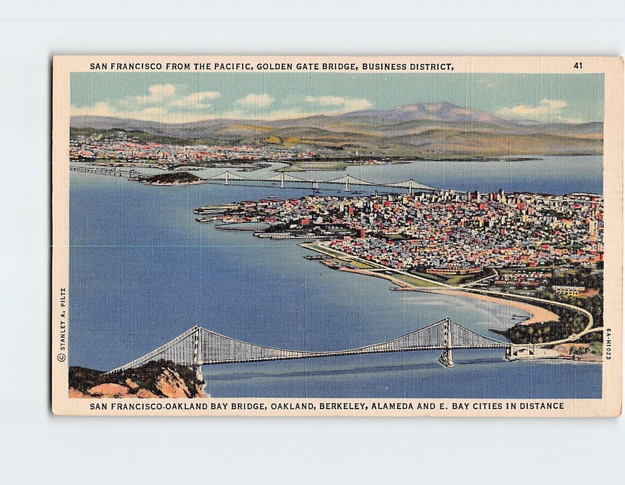 Postcard San Francisco From The Pacific, San Francisco, California