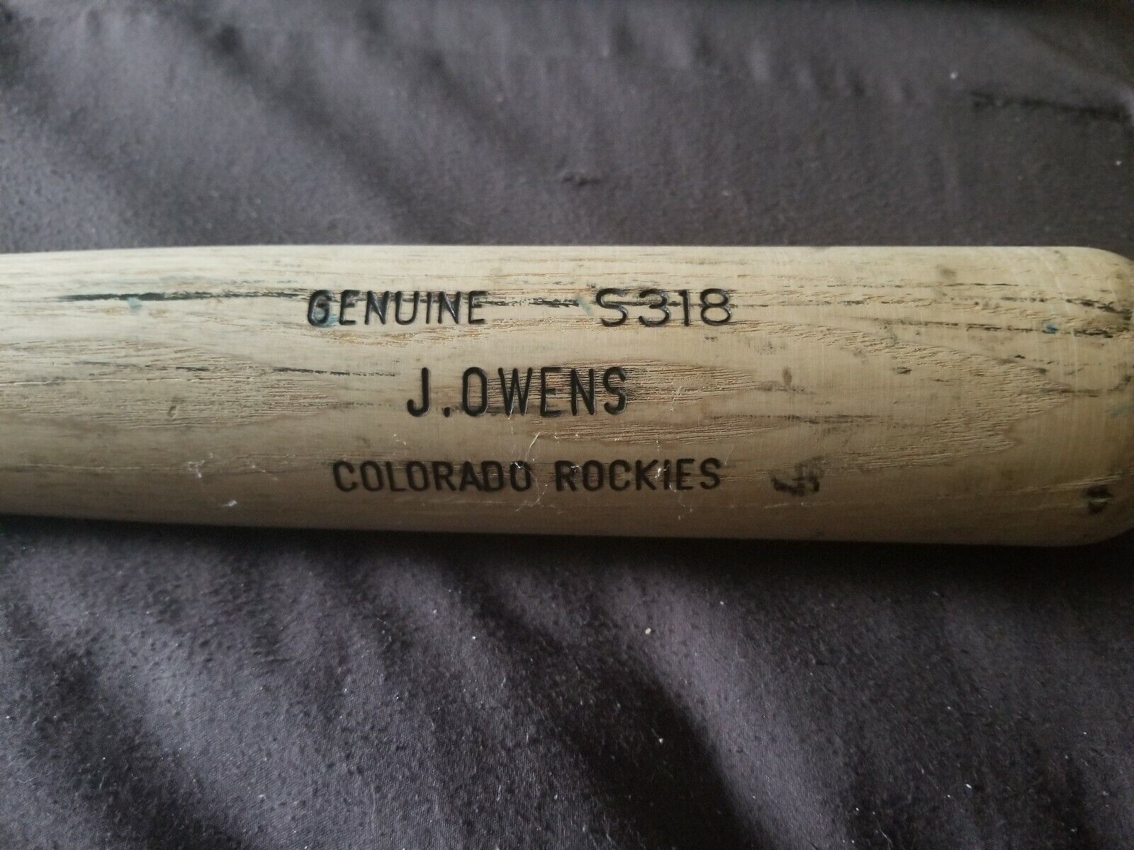 Claude Jayhawk Owens Colorado Rockies Game Used Louisville Slugger Baseball Bat