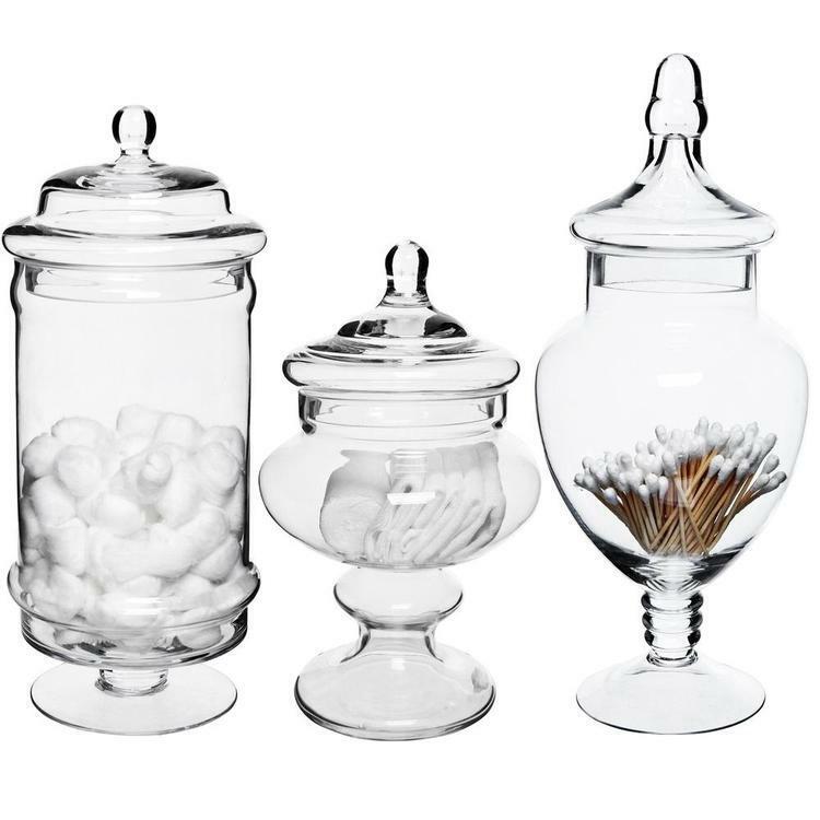 Deluxe Glass Apothecary Jars, Decorative Home Decor and Kitchen Centerpieces