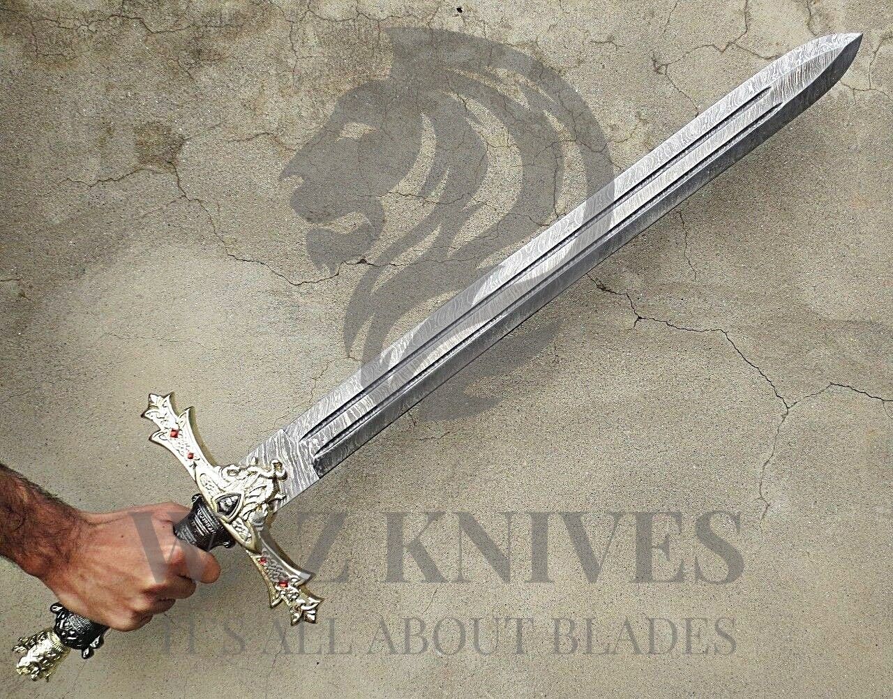 King Arthur Sword Hand Forged Damascus Steel Sword Excalibur Sword From Movie