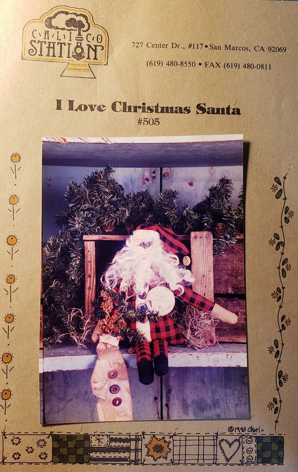 I Love Christmas Santa Primitive Doll Pattern Design By Cheri Saffoite Payne Out
