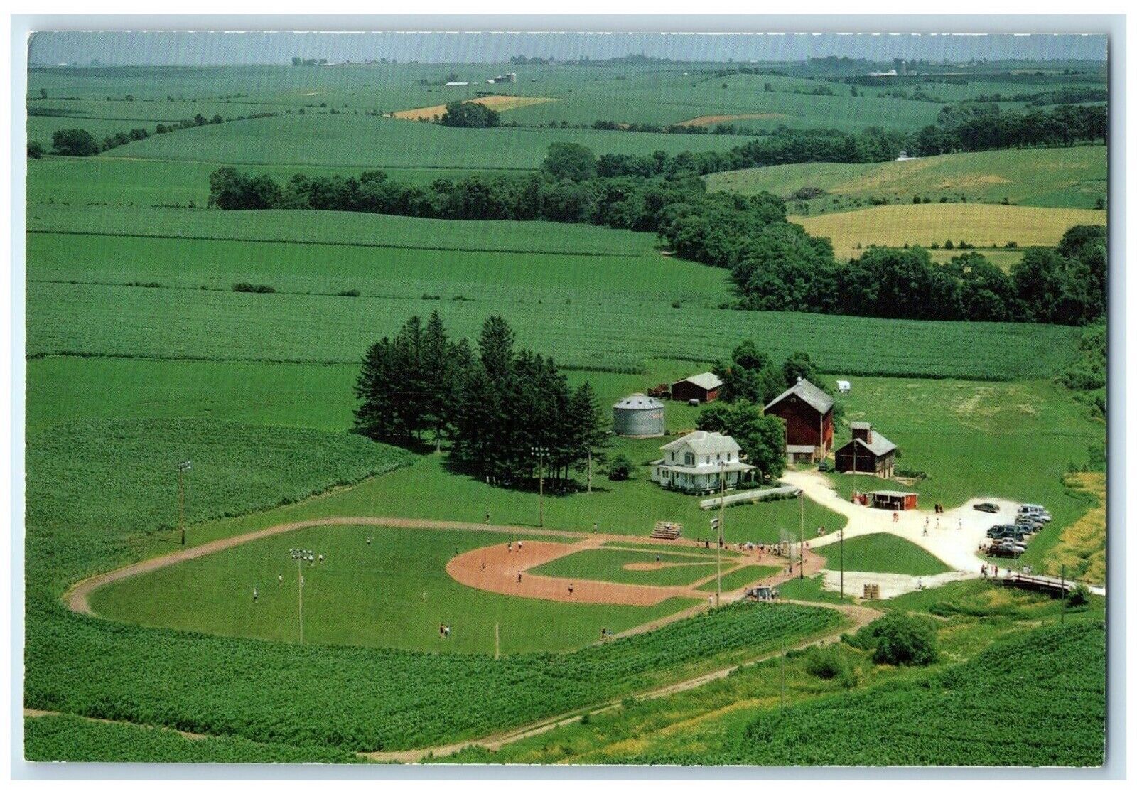 c1960 Aerial View Field Dreams Movie Site Field Dyersville Iowa Vintage Postcard