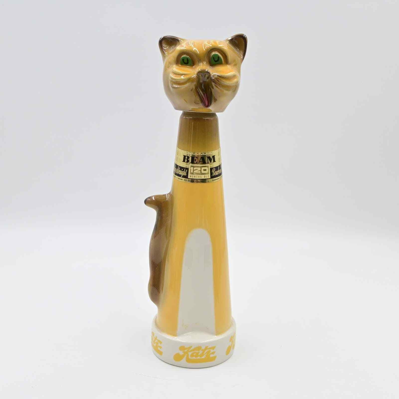 Vintage 1960s Jim Beam Katz Yellow Cat Decanter