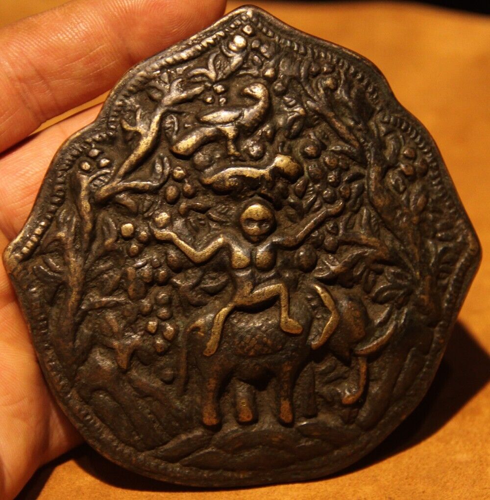 Wonderful Tibet Vintage Old Buddhist Alloy Copper Four Auspicious Animals Amulet