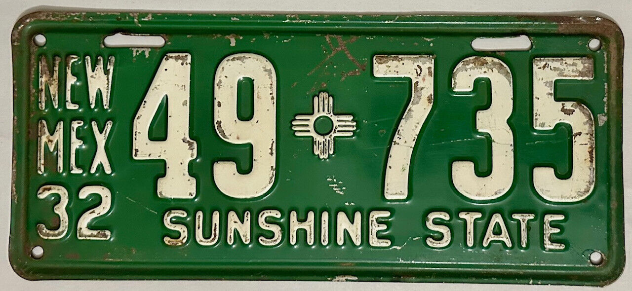 1932 NEW MEXICO License Plate NM #49-735