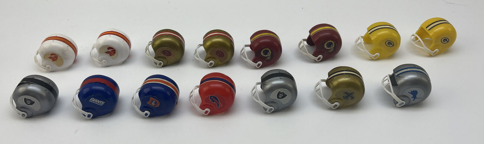 NFL Football Helmet Mini Miniature   Lot Of 15 Vending Toy Made By O.P.I.
